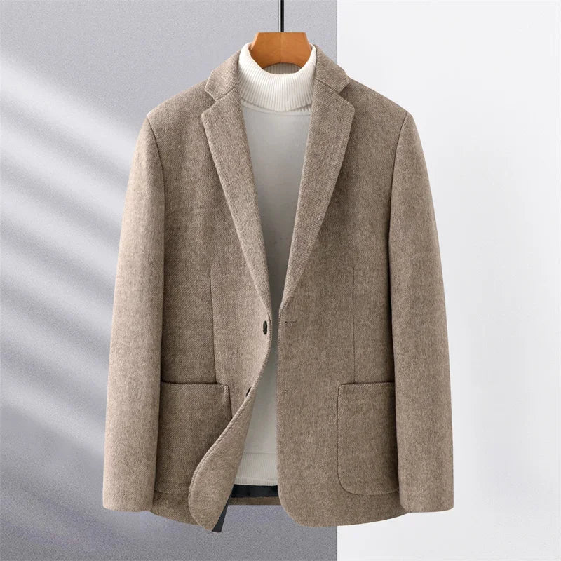 Men's Designer Blazer – Stylish Single Breasted Wool Jacket for Business and Casual Wear