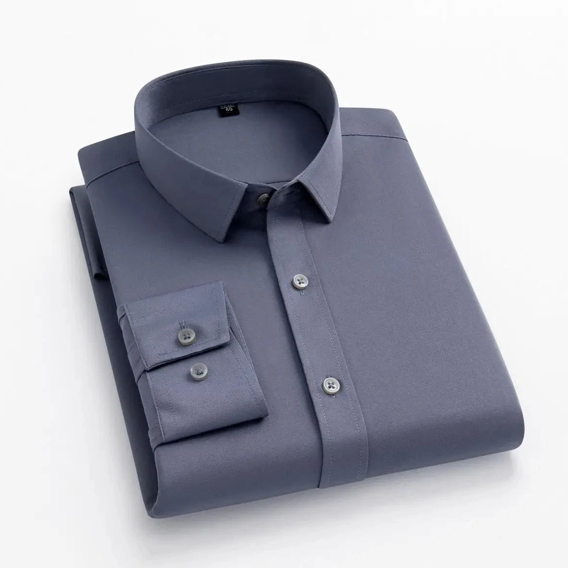 Men's Dress Shirt – Non-Iron Elastic Work Attire for Professional Comfort — close-up