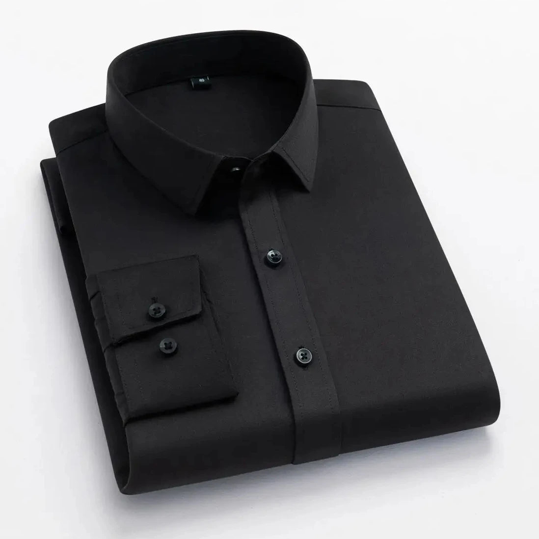 Men's Dress Shirt – Non-Iron Elastic Work Attire for Professional Comfort — fit overview