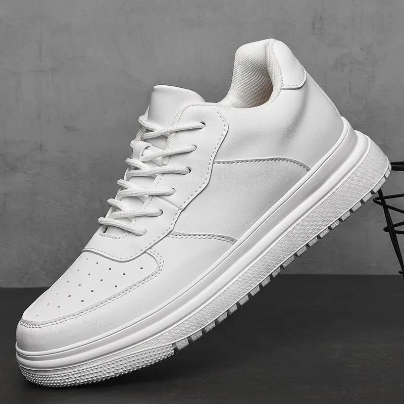 Men's Elevate Sneakers – Stylish Height-Increasing Leather Design — close-up