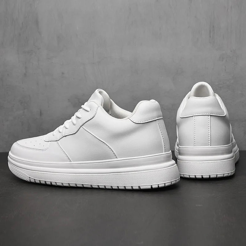 Men's Elevate Sneakers – Stylish Height-Increasing Leather Design — model wearing