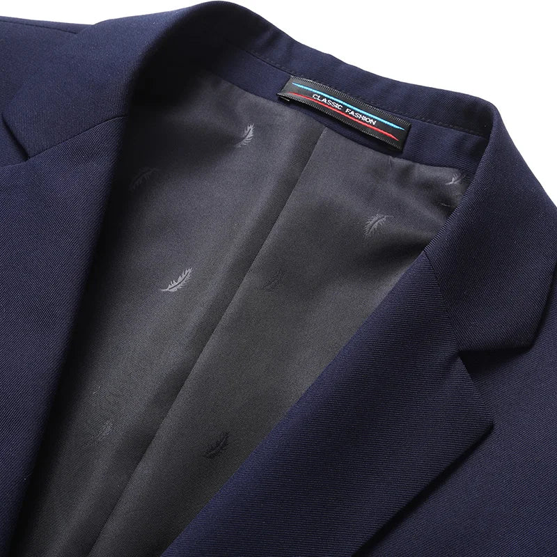 Men's Grey Blazer Jacket – Sophisticated Solid Color for Formal and Casual Wear — detail view