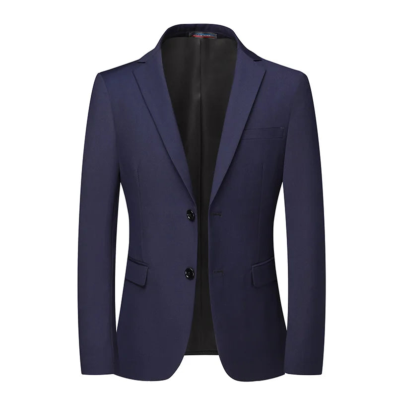 Men's Grey Blazer Jacket – Sophisticated Solid Color for Formal and Casual Wear — side view