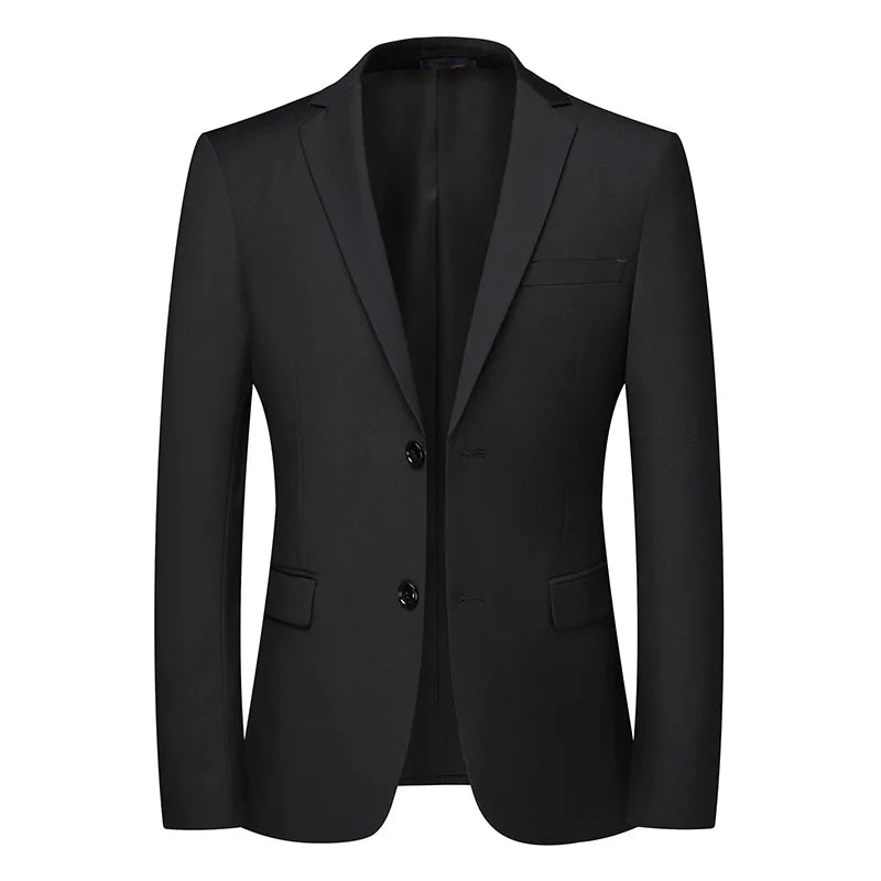 Men's Grey Blazer Jacket – Sophisticated Solid Color for Formal and Casual Wear