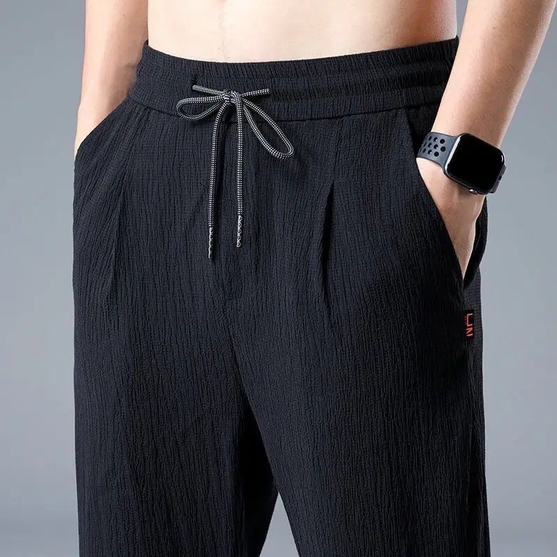 Men's Harem Trousers – Lightweight Casual Summer Pants — close-up