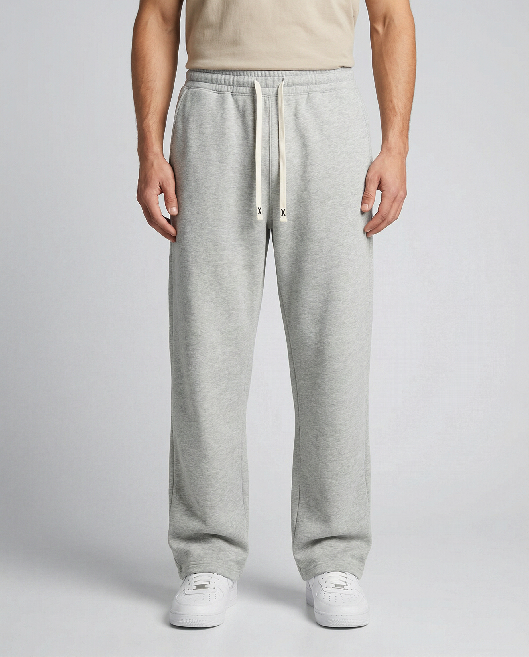 Men's Heavyweight Wide Leg Sweatpants - Baggy Loopback Cotton Joggers