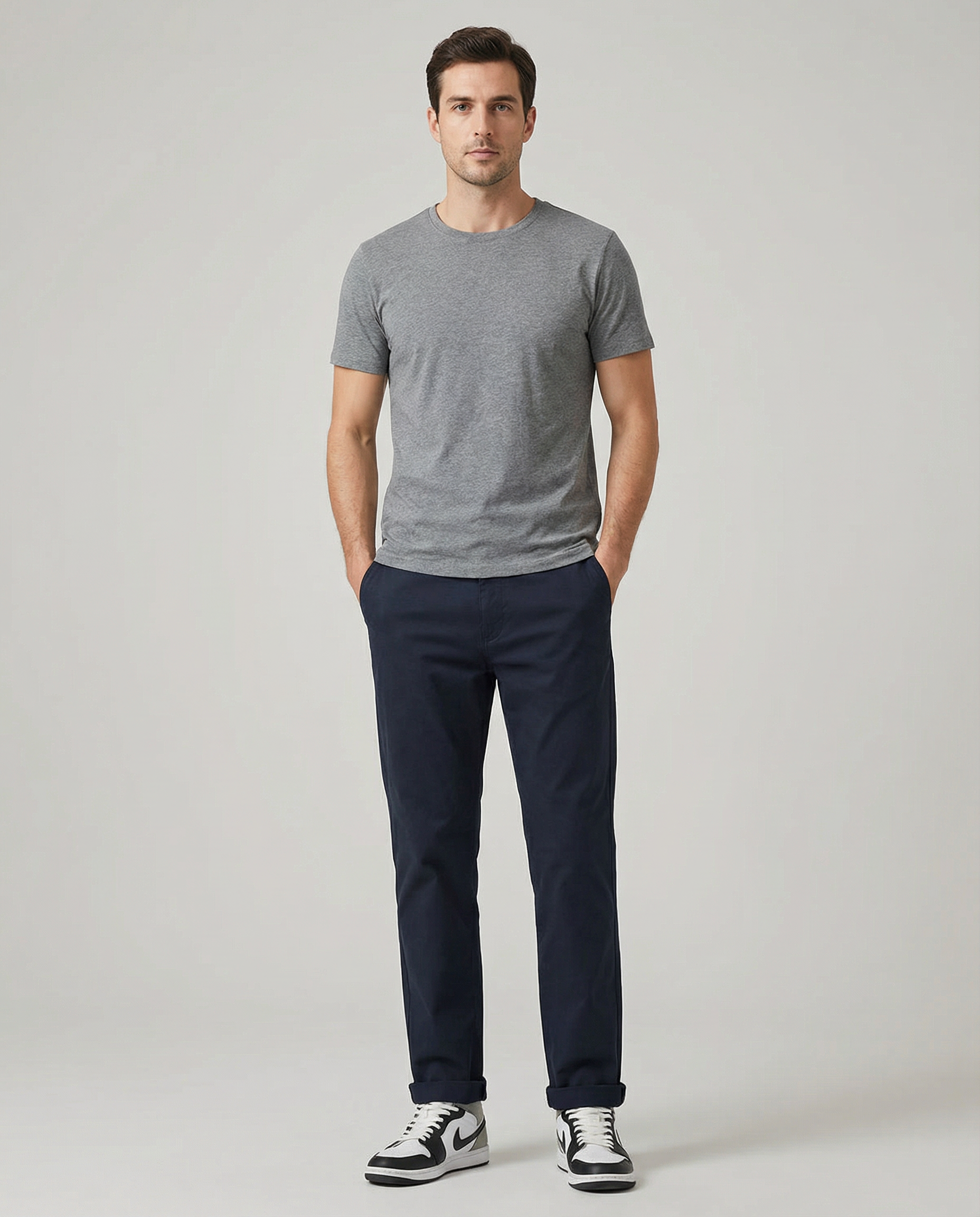 Men's Khaki Chino Pants – Comfortable Loose Fit for Everyday Wear — side view