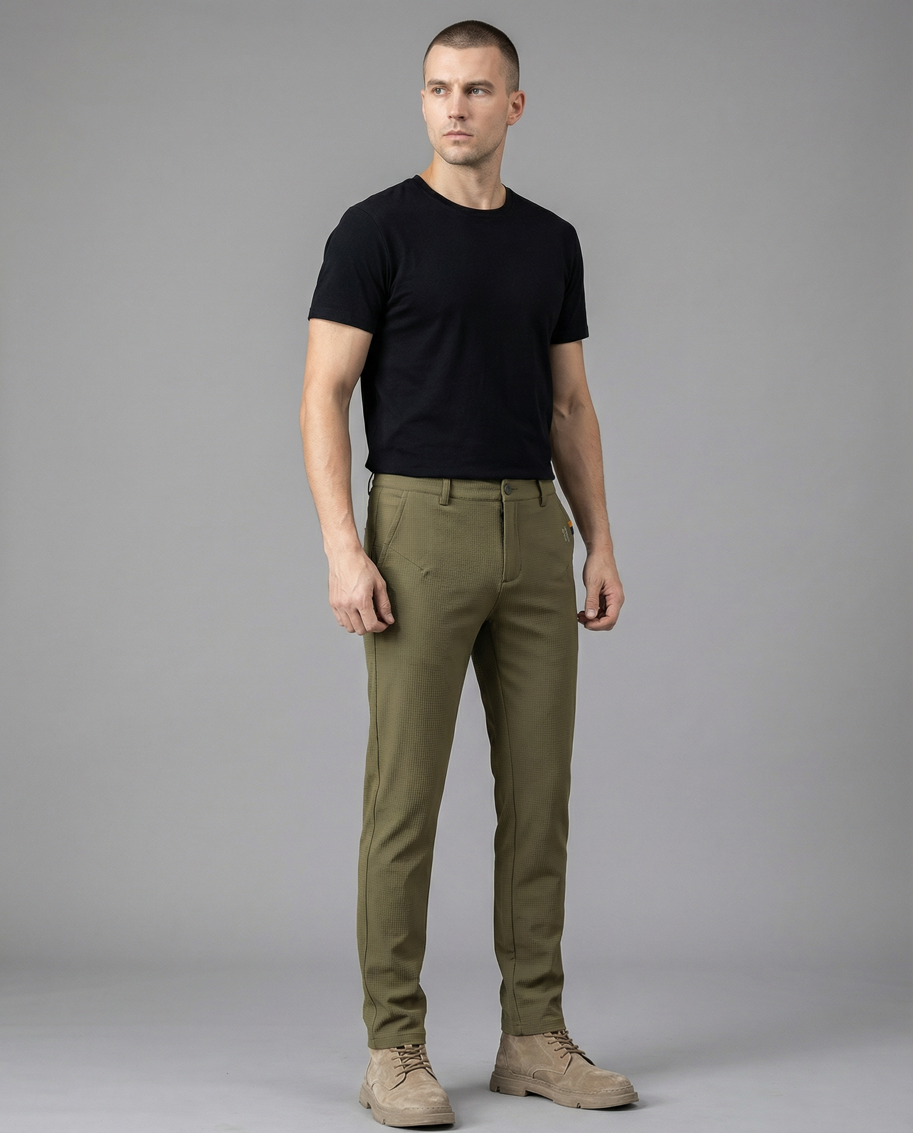 Men's Khaki Chino Pants – Lightweight Slim Fit for Casual Spring Wear