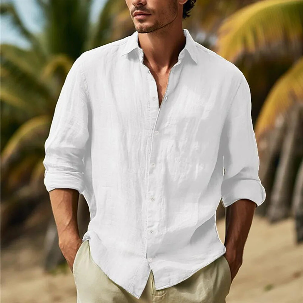 Men's Lightweight Hawaiian Shirt – Breathable Casual Summer Essential — fabric detail