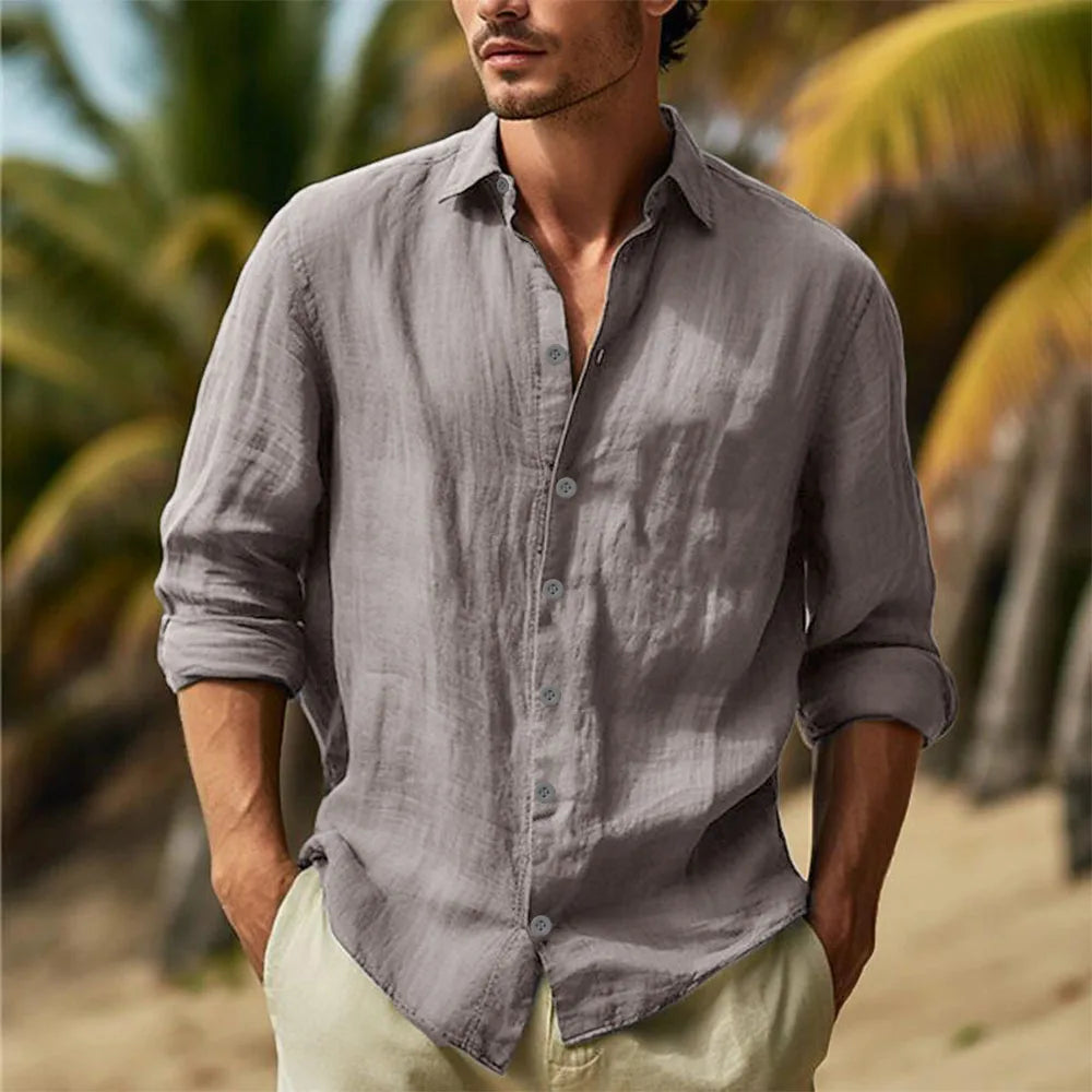 Men's Lightweight Hawaiian Shirt – Breathable Casual Summer Essential — styling detail