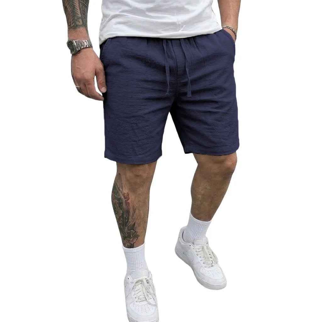 Men's Linen Shorts – Lightweight Casual Beachwear — fabric detail
