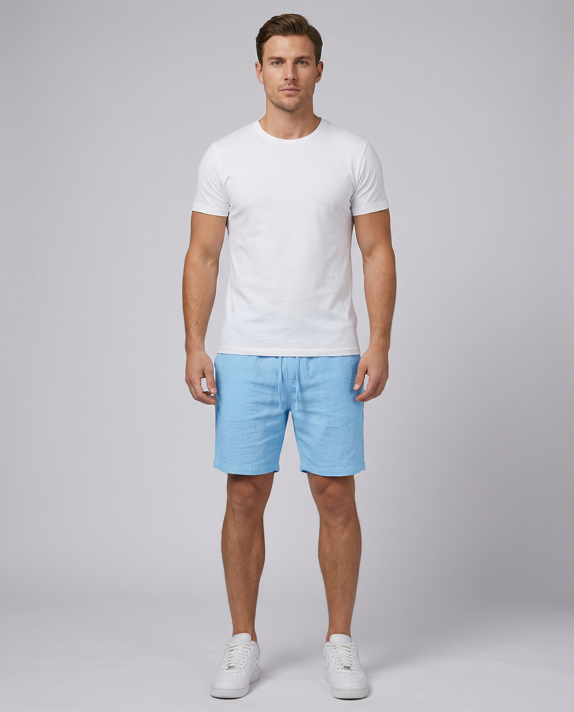 Men's Linen Shorts – Lightweight Casual Beachwear — side view
