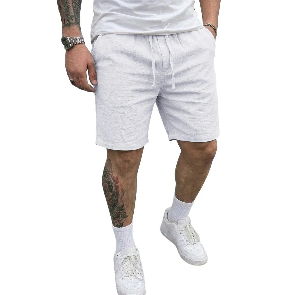 Men's Linen Shorts – Lightweight Casual Beachwear — styling detail