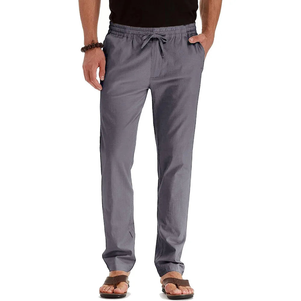Men's Linen Trousers – Lightweight Breathable Comfort for Summer Outings — alternative angle