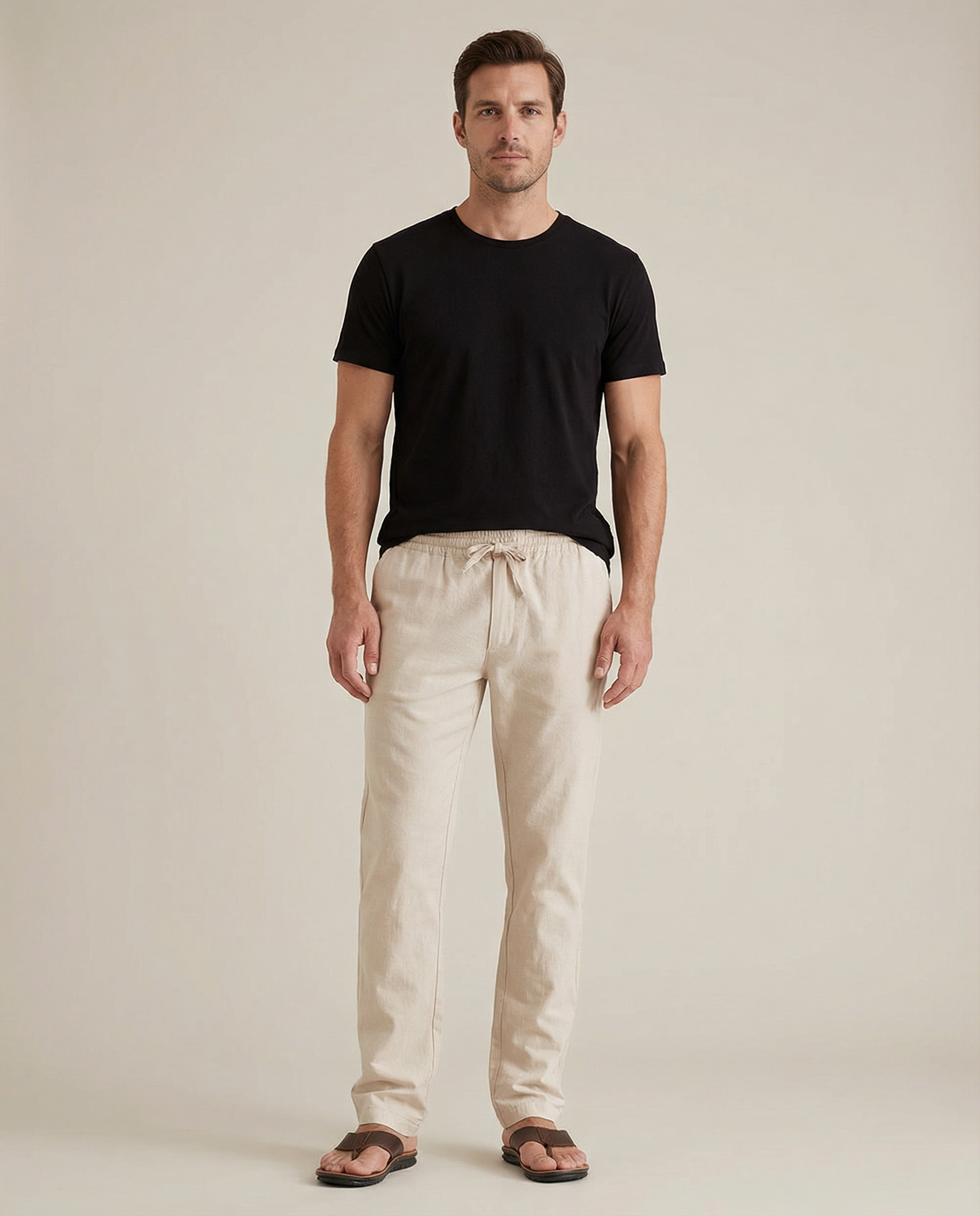 Men's Linen Trousers – Lightweight Breathable Comfort for Summer Outings — back view