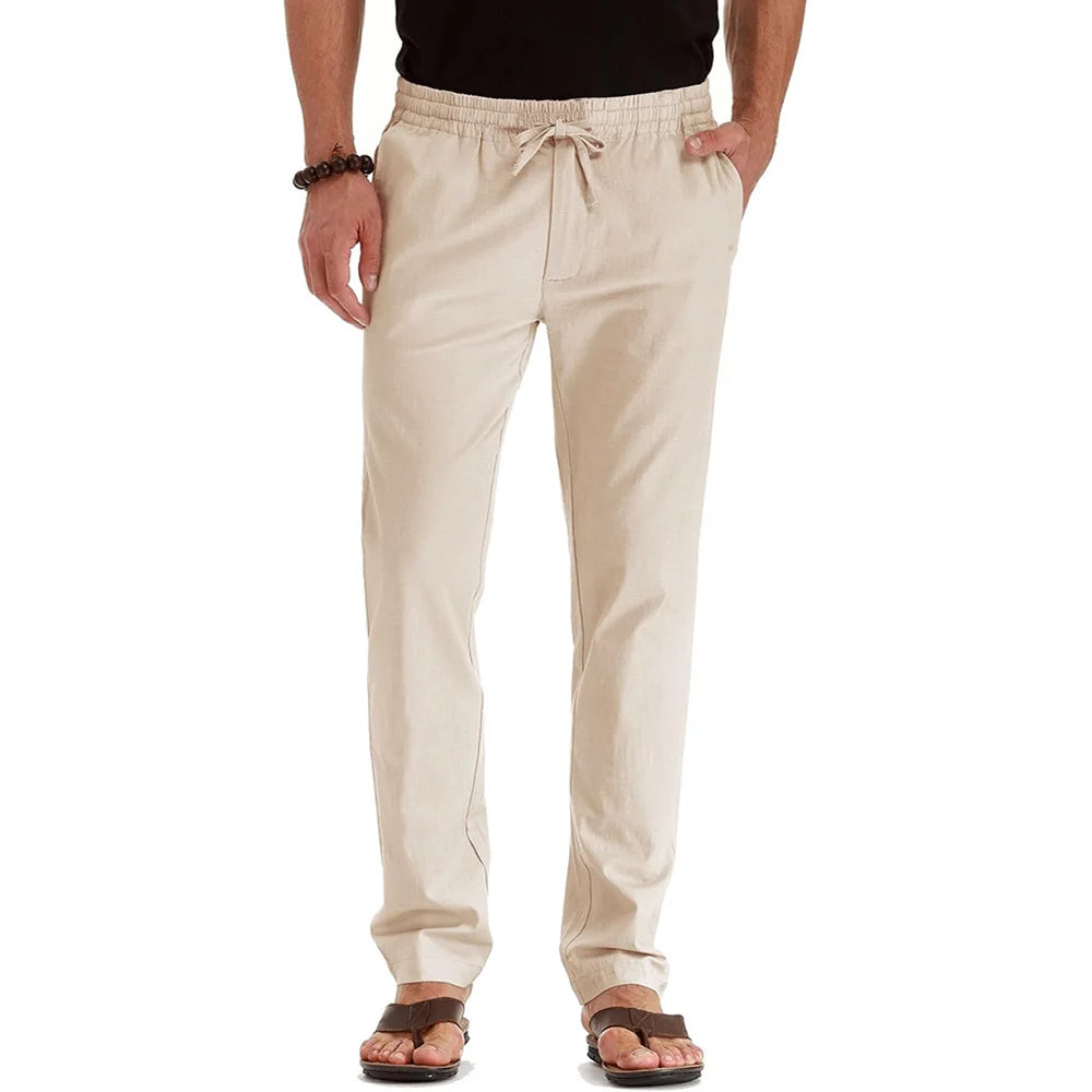 Men's Linen Trousers – Lightweight Breathable Comfort for Summer Outings — detail view