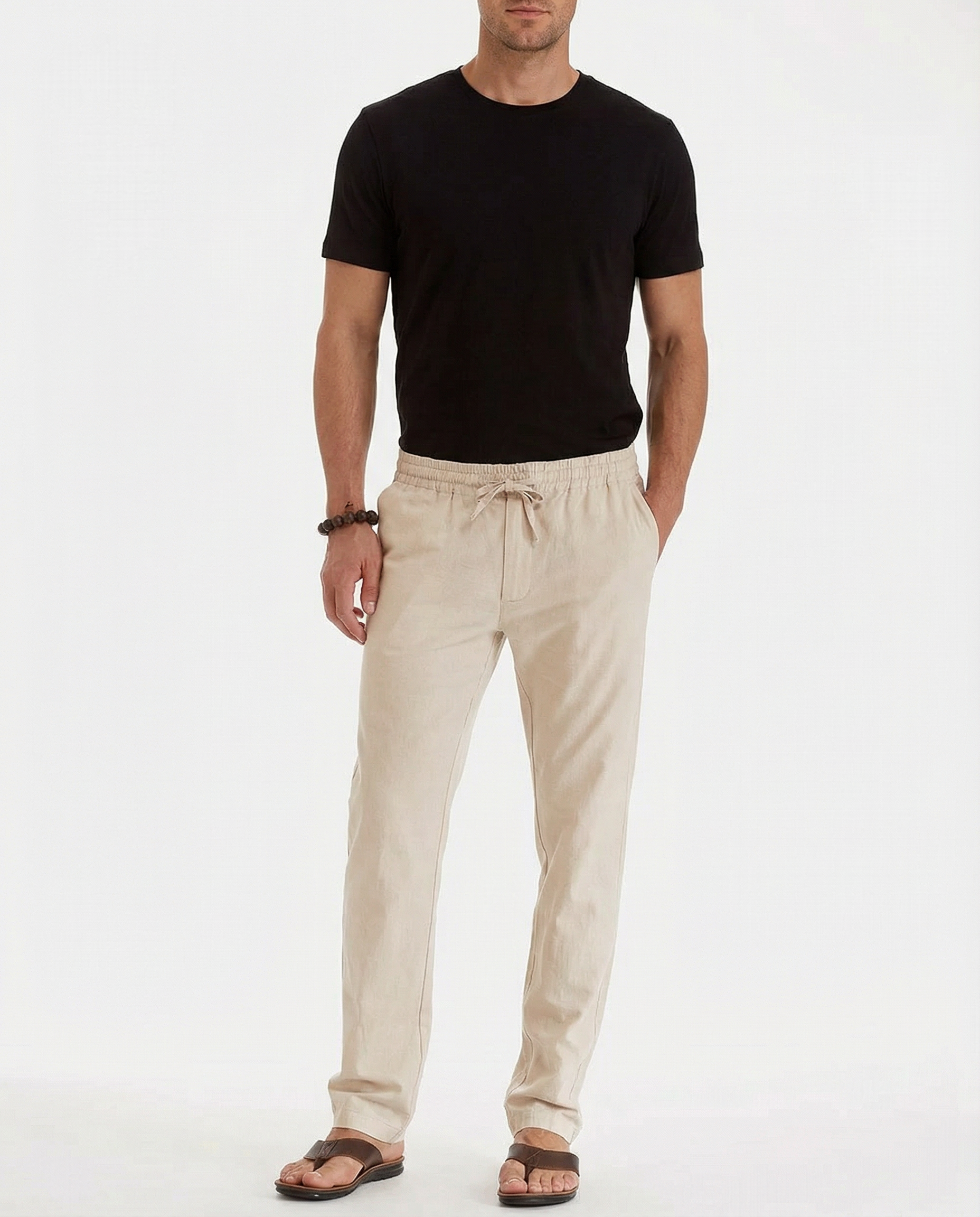 Men's Linen Trousers – Lightweight Breathable Comfort for Summer Outings — side view