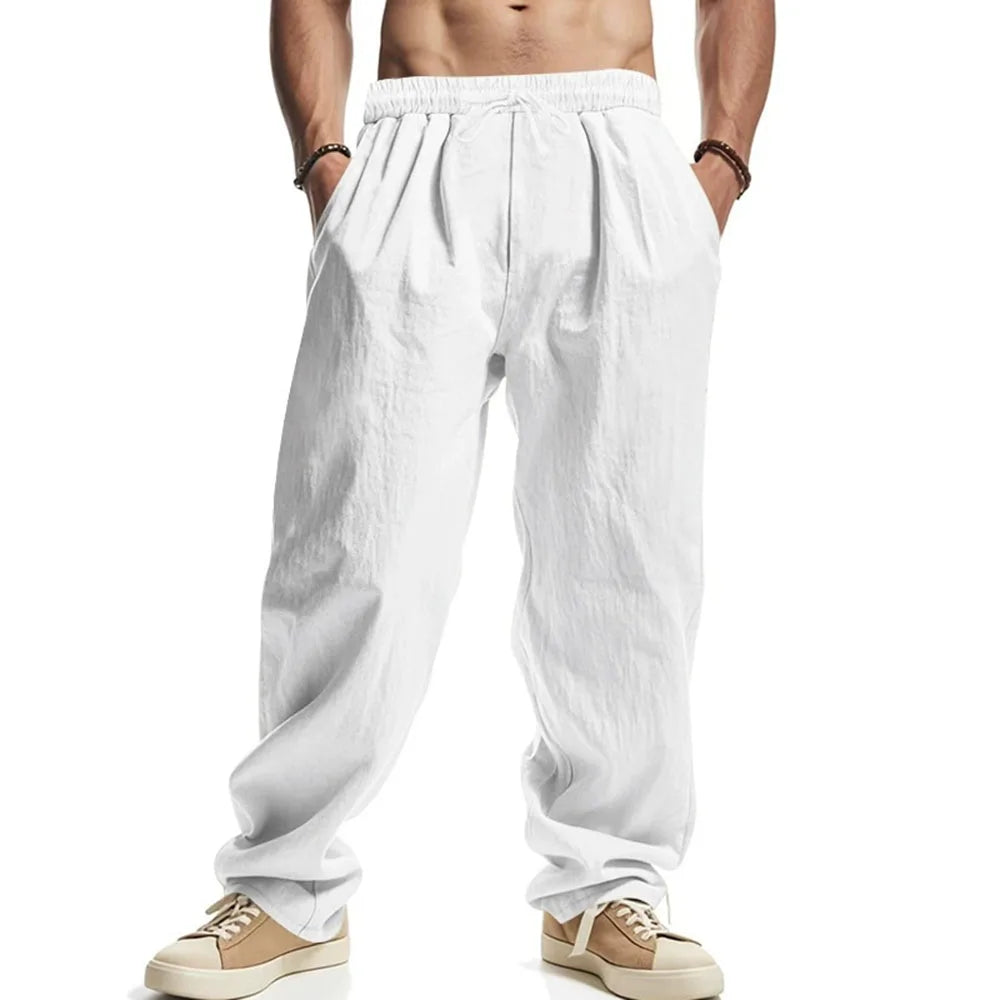 Men's Linen Trousers – Lightweight Breathable Summer Style — alternative angle