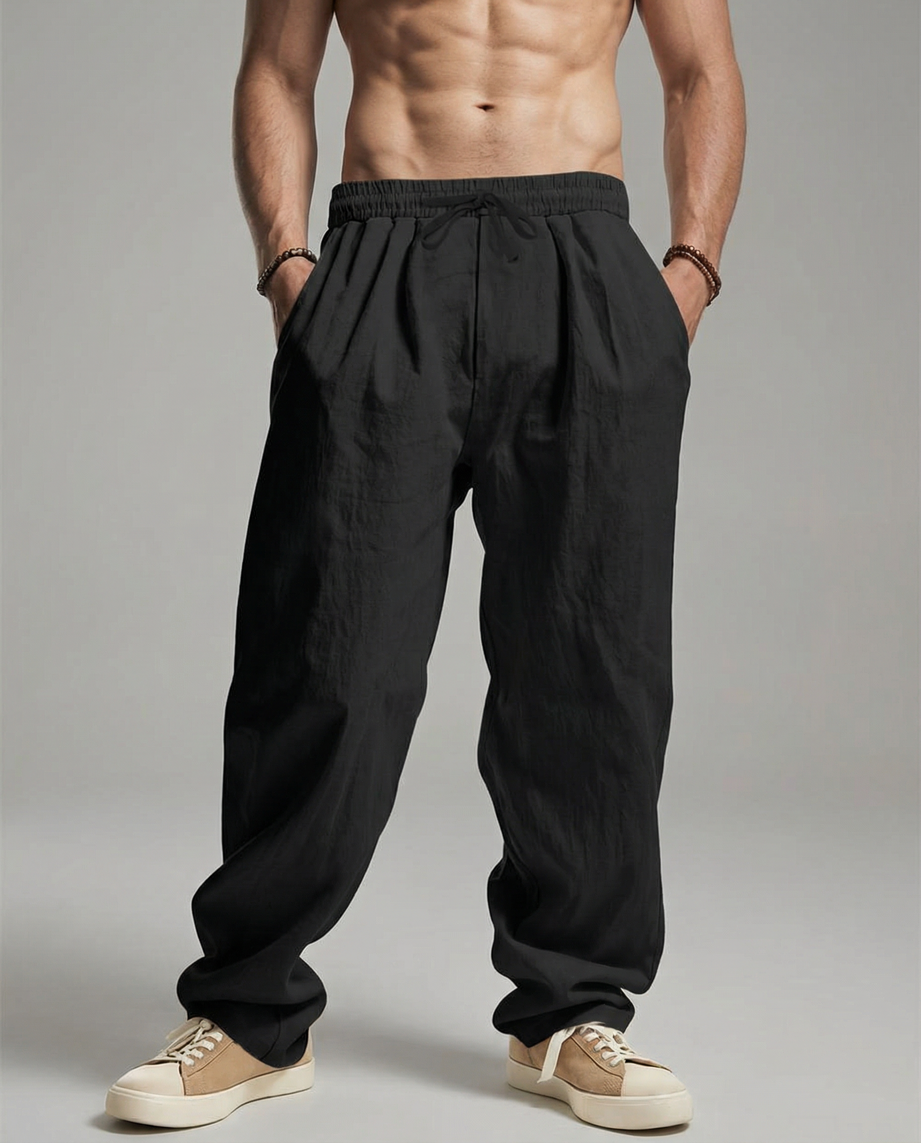 Men's Linen Trousers – Lightweight Breathable Summer Style — detail view