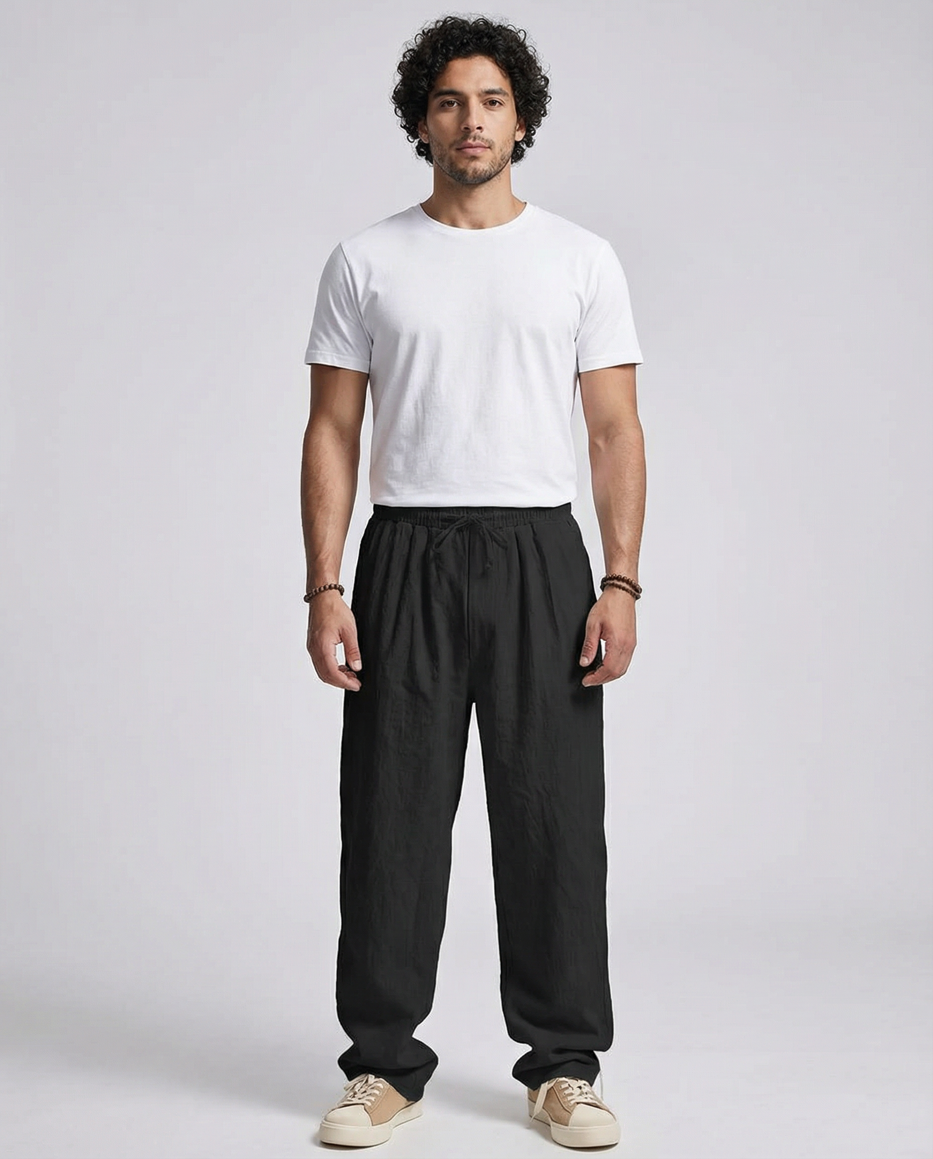 Men's Linen Trousers – Lightweight Breathable Summer Style — side view