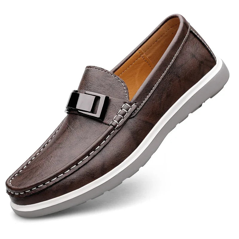 Men's Loafers – Genuine Leather Summer Driving Shoes — styling detail