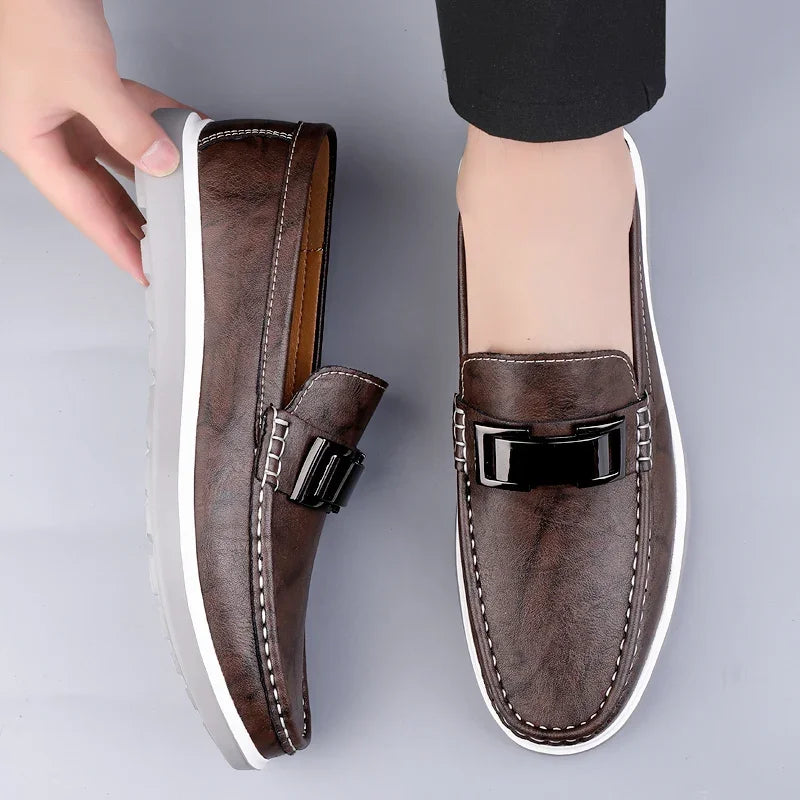 Men's Loafers – Genuine Leather Summer Driving Shoes