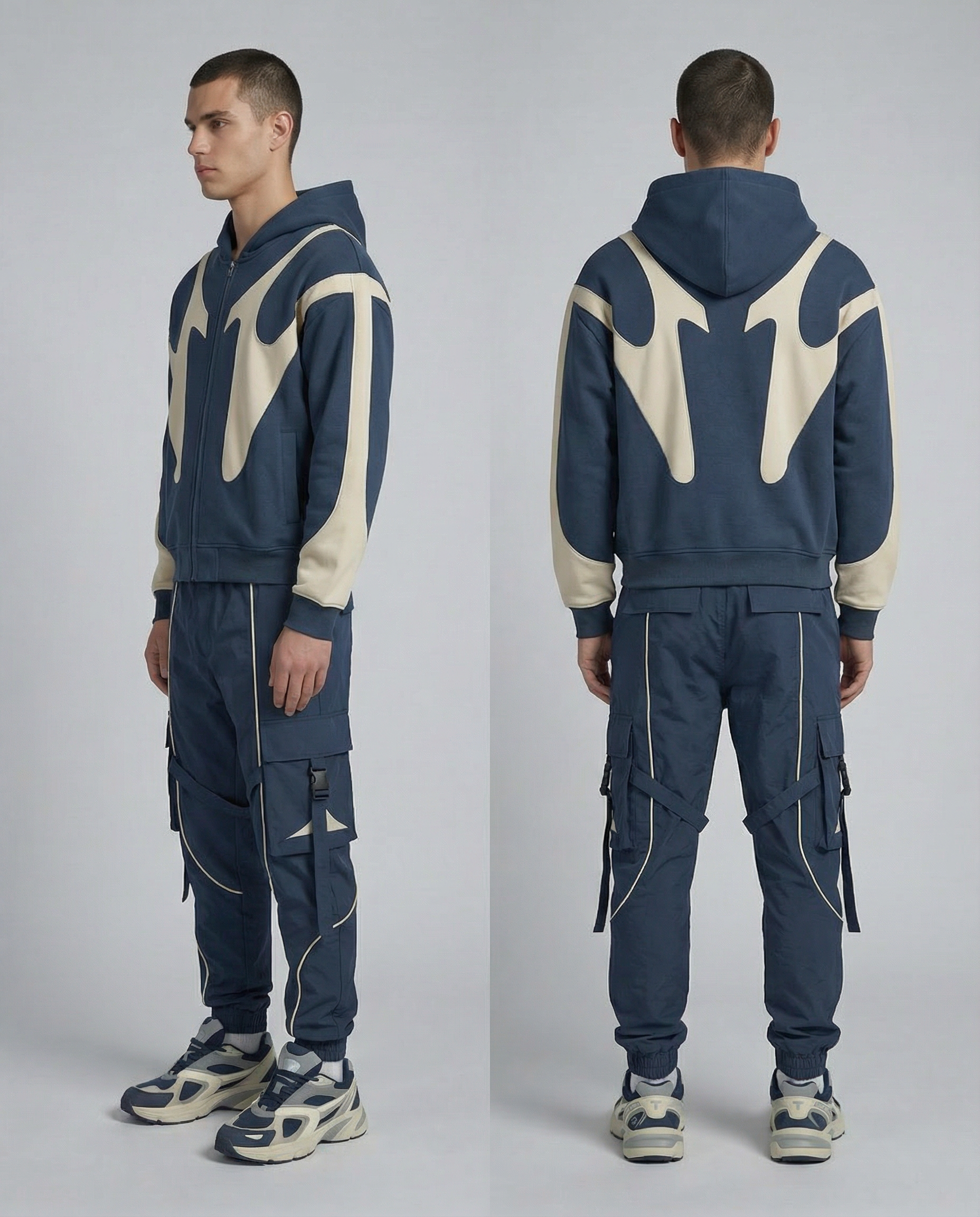 Men's Oversized Zip-Through Hoodie – Heavyweight 500gsm Loopback Cotton — side view