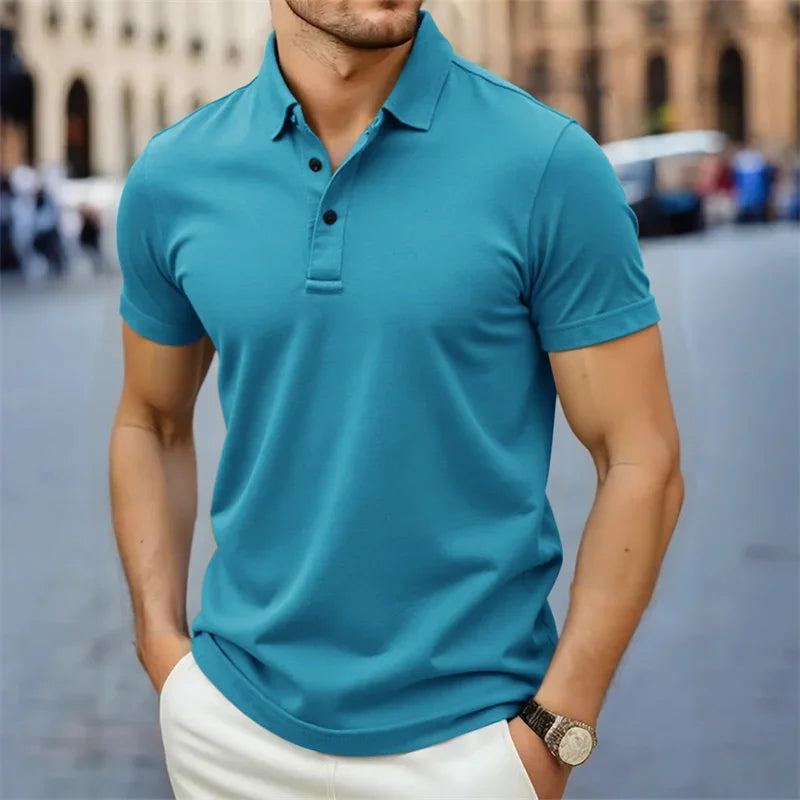 Men's Polo Shirt – Comfortable Lightweight Summer Style — close-up