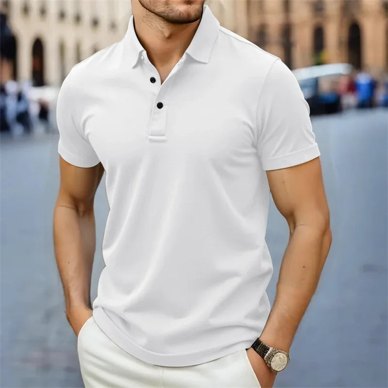Men's Polo Shirt – Comfortable Lightweight Summer Style — detail view