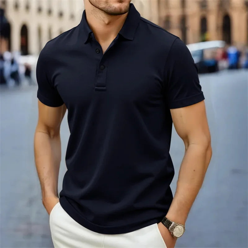 Men's Polo Shirt – Comfortable Lightweight Summer Style — model wearing