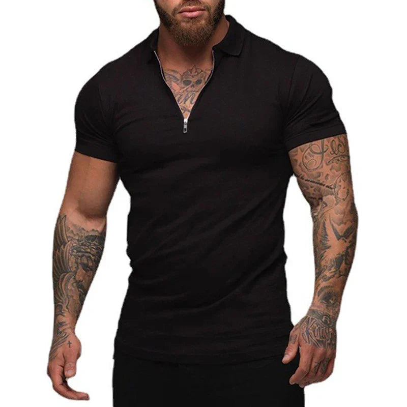 Men's Polo Shirt – Stretch Cotton Slim Fit for Casual Active Wear — back view