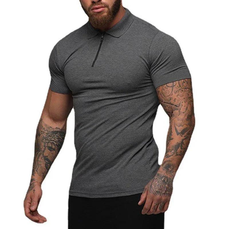 Men's Polo Shirt – Stretch Cotton Slim Fit for Casual Active Wear — side view