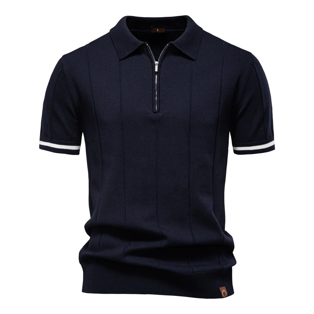 Men's Polo Shirt – Stylish Zipper Design for Athletic Comfort — fit overview