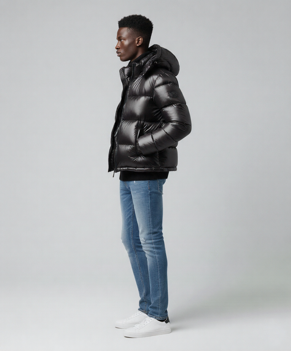 Men's Puffer Jacket – Insulated Water-Resistant Winter Style — back view