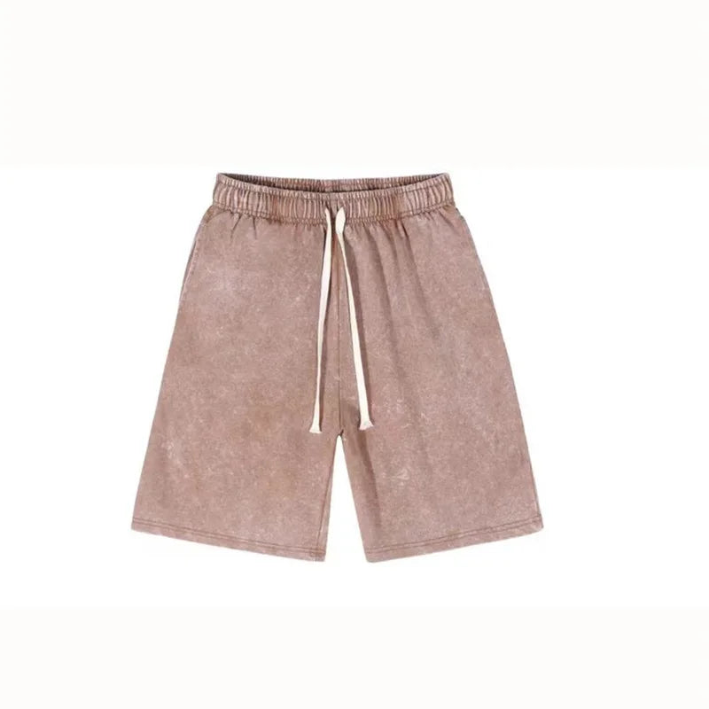 Men's Retro Gym Shorts – Lightweight Mid Waist Summer Activewear — close-up