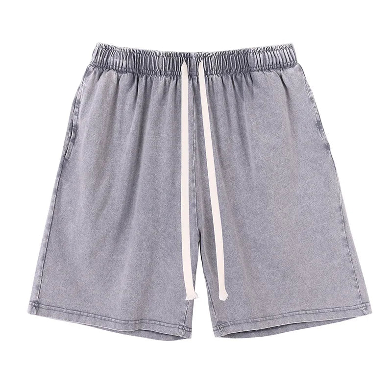 Men's Retro Gym Shorts – Lightweight Mid Waist Summer Activewear — fabric detail