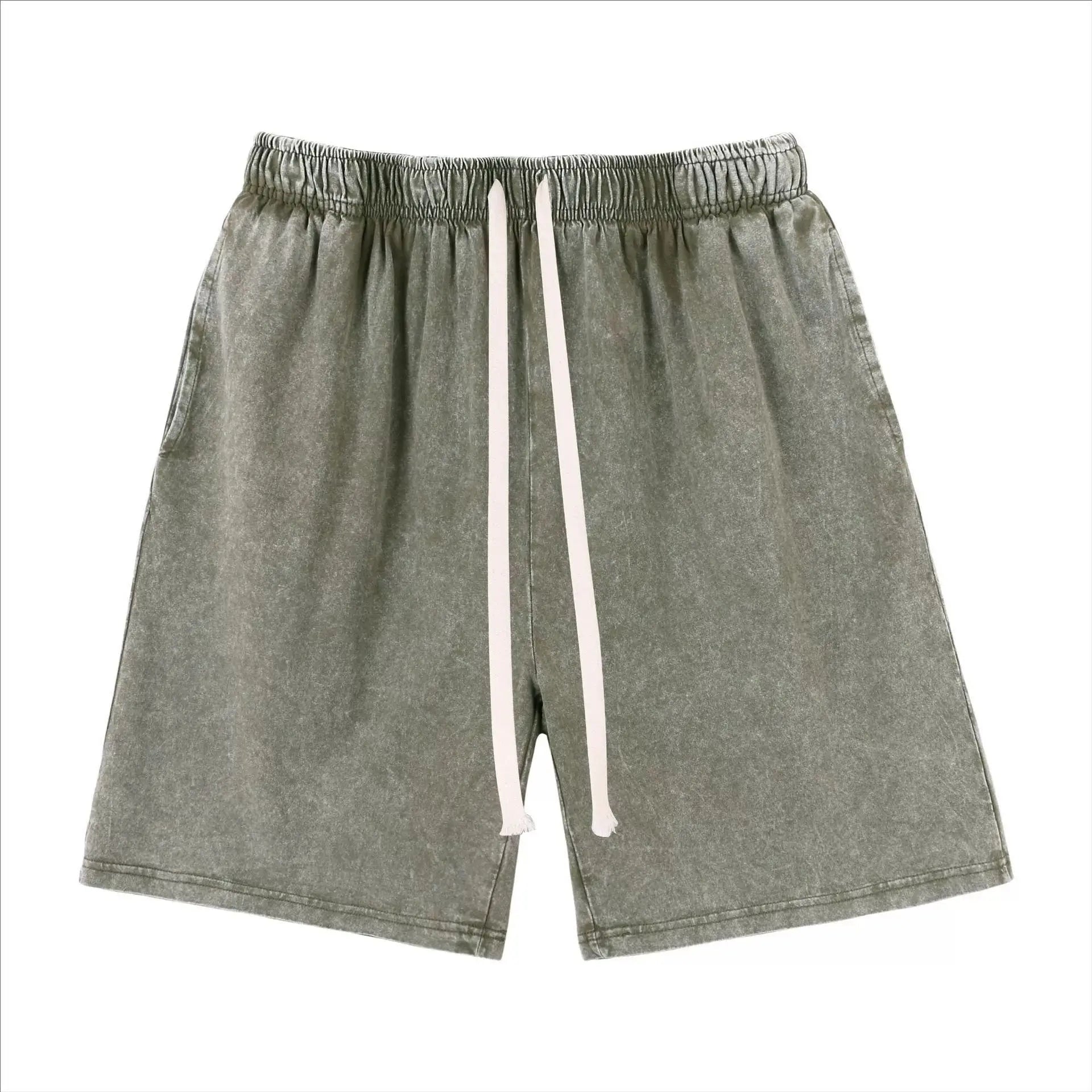 Men's Retro Gym Shorts – Lightweight Mid Waist Summer Activewear — model wearing