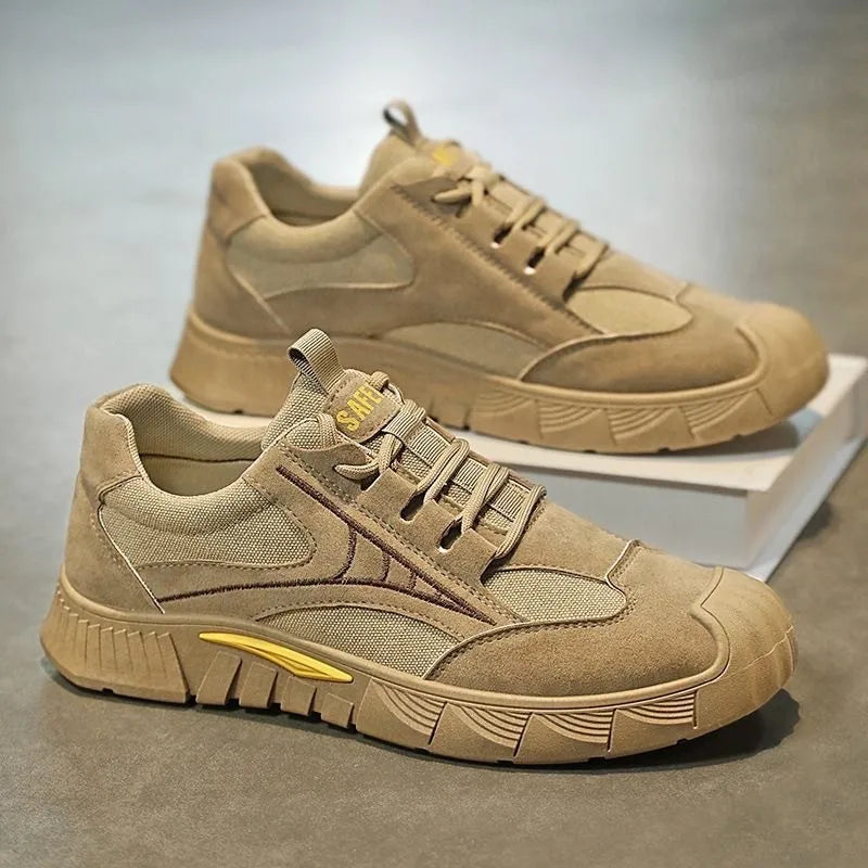 Men's Safety Trainers – Breathable Anti-Slip Design for Outdoor Work — back view