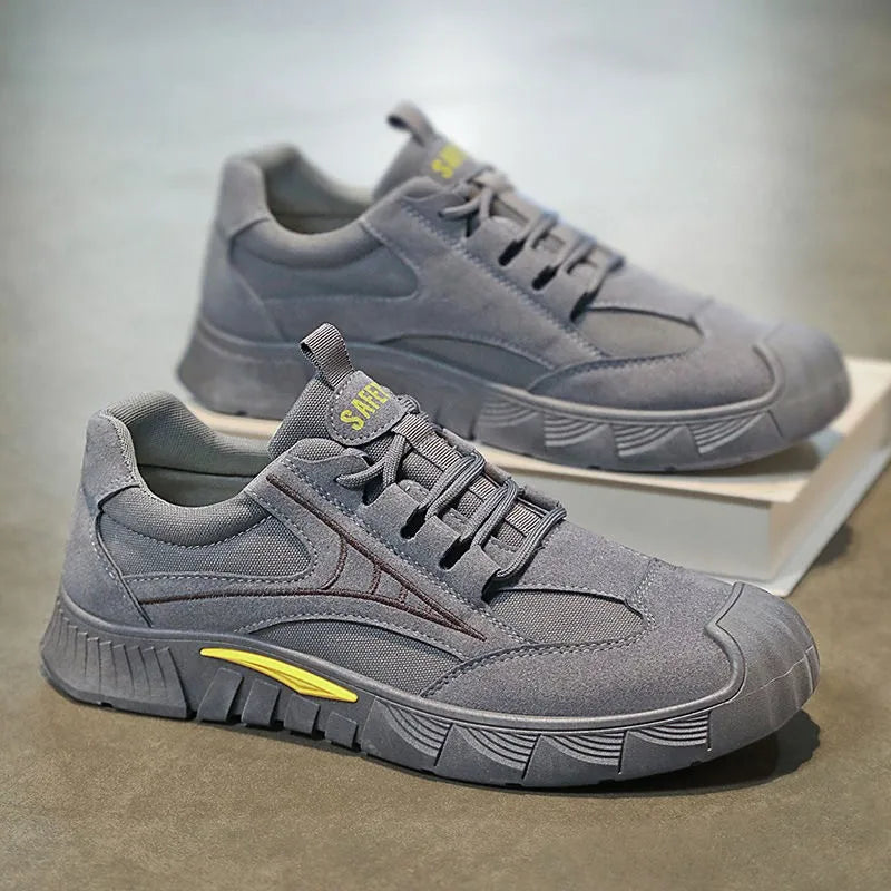 Men's Safety Trainers – Breathable Anti-Slip Design for Outdoor Work — model wearing