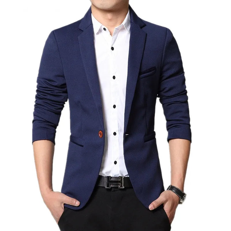 Men's Slim Fit Blazer – Stylish Versatile Jacket for Formal and Casual Occasions — back view