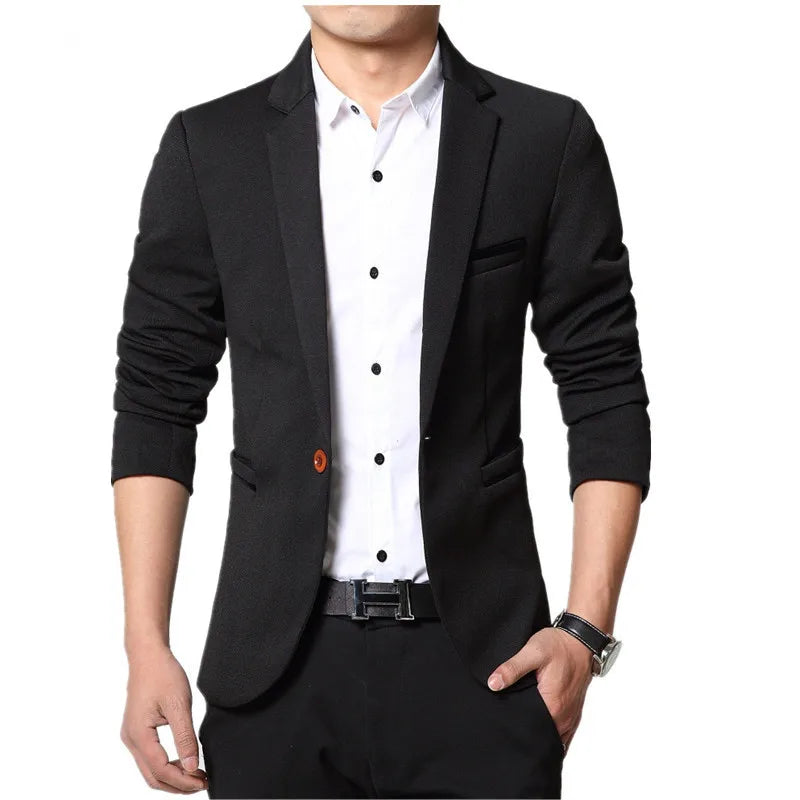 Men's Slim Fit Blazer – Stylish Versatile Jacket for Formal and Casual Occasions — detail view