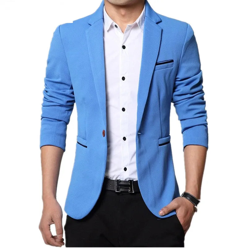 Men's Slim Fit Blazer – Stylish Versatile Jacket for Formal and Casual Occasions — side view