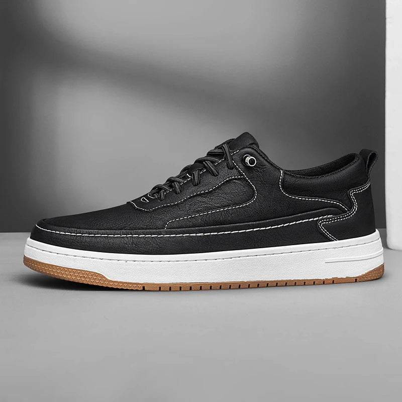 Men's Sneakers – Breathable Genuine Leather Casual Comfort — model wearing