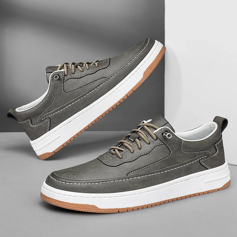 Men's Sneakers – Breathable Genuine Leather Casual Comfort — side view