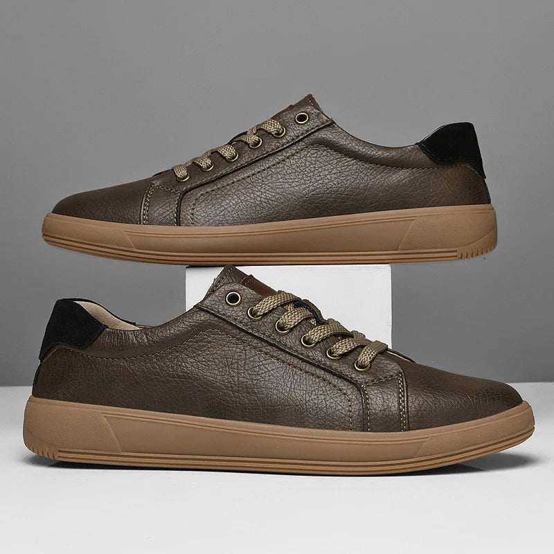Men's Trainers – Comfortable Genuine Leather Casual Footwear — back view