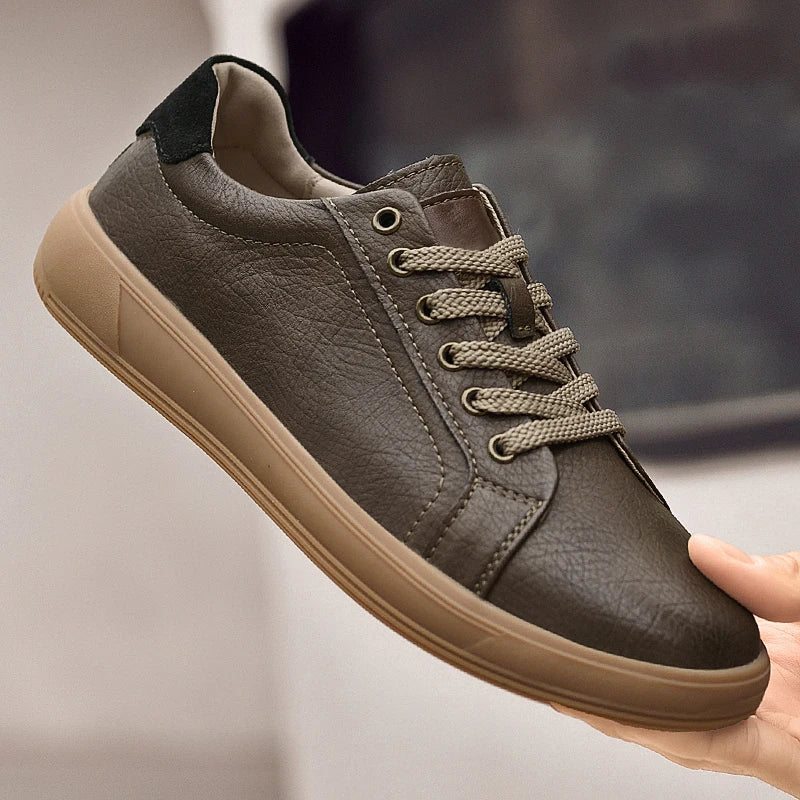 Men's Trainers – Comfortable Genuine Leather Casual Footwear — side view