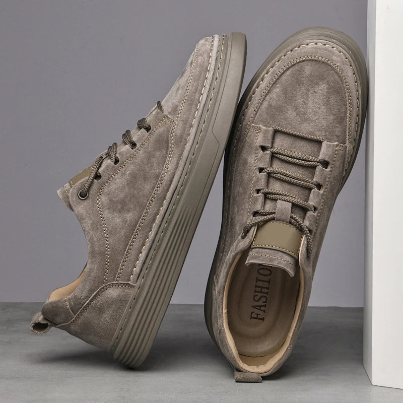 Men's Sneakers – Suede Leather Oxford Style Casual Footwear — alternative angle