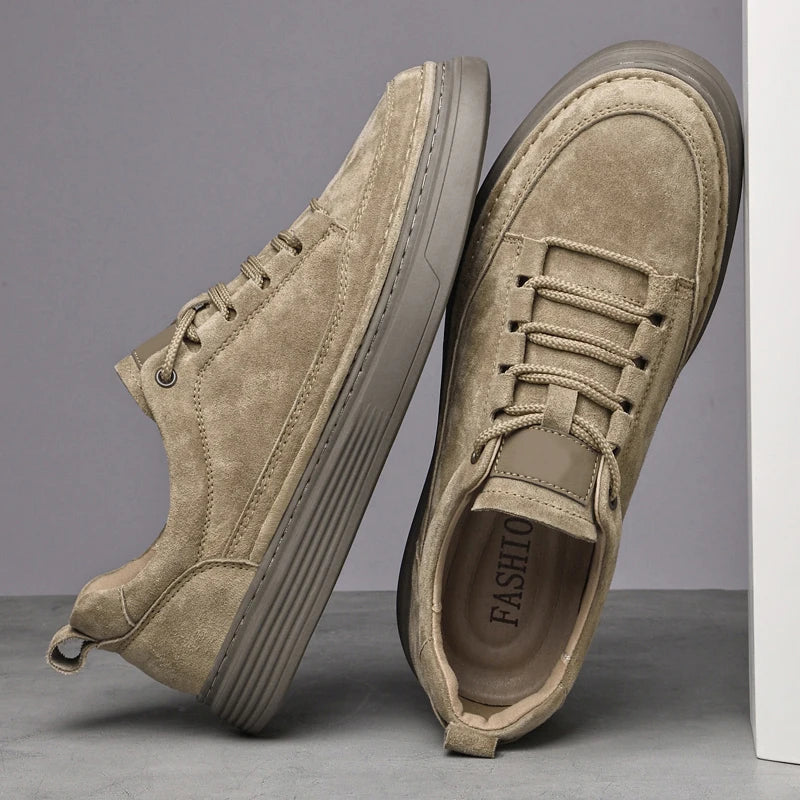 Men's Sneakers – Suede Leather Oxford Style Casual Footwear — back view