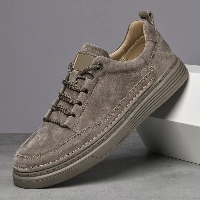 Men's Sneakers – Suede Leather Oxford Style Casual Footwear — close-up