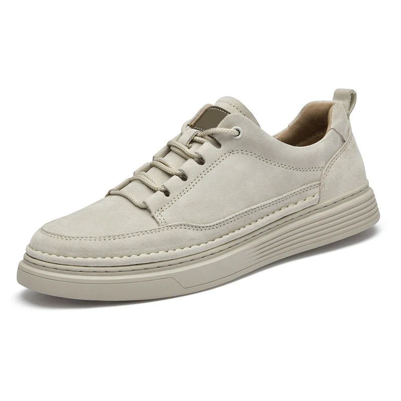 Men's Sneakers – Suede Leather Oxford Style Casual Footwear — model wearing
